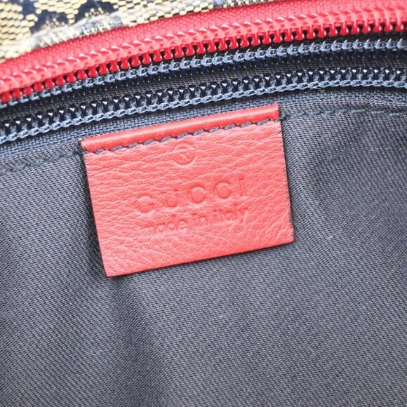 GUCCI GG Pattern Crystal Shoulder Bag Coating Canvas Leather Blue Red 88EE439 - Picture 10 of 16